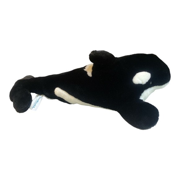 SeaWorld Shamu 15” Plush Stuffed Animal Toy Orca Killer Whale Black & White - Picture 2 of 7